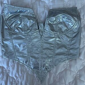 SHEIN Metallic Silver top